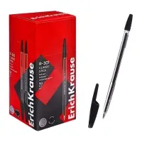 Ручка шариковая ErichKrause R-301 Classic Stick, узел 1.0 мм, чернила чёрные, длина линии письма 2000 метров, штрихкод на ручке