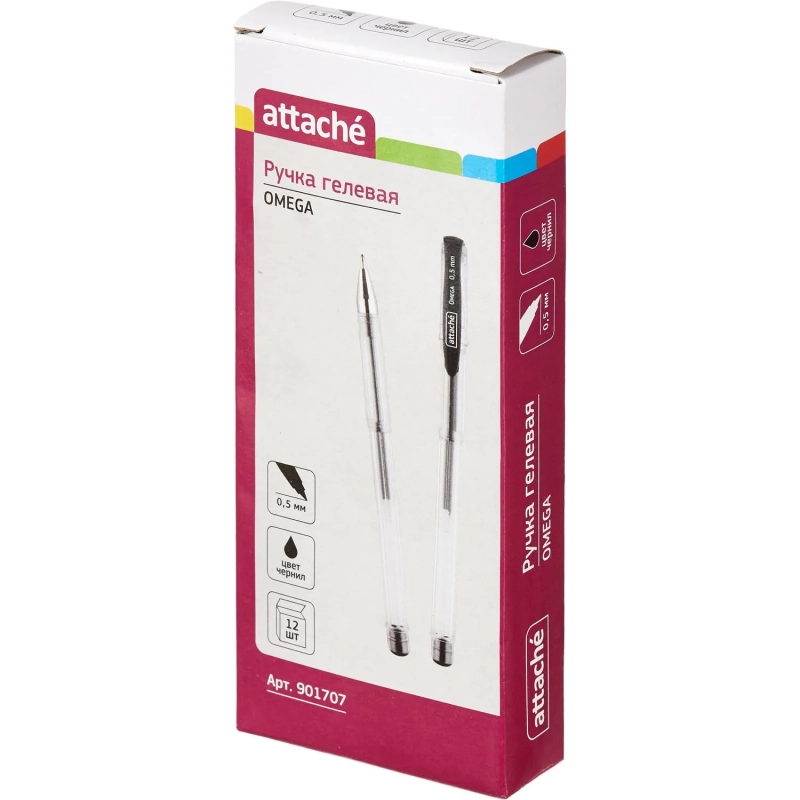 Ручка гелевая неавтомат. черный стерж., 0,5мм