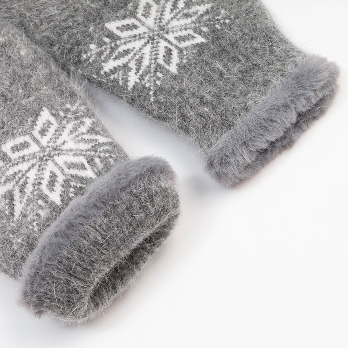 Варежки женские, цвет серый, размер 7-8 Варежки женские, цвет серый, размер 7-8