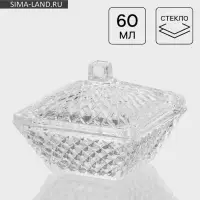 Икорница &laquo;Рождество&raquo;, 60 мл, 7.7&times;6 см, с крышкой, стекло, прозрачная
