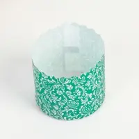 Форма бумажная для кекса, маффинов и кулича «Флора зелёная», 70×60 мм