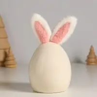 Сувенир керамика, текстиль "Зайчик в форме яйца" белый 7,2х7,2х12,5 см Сувенир керамика, текстиль "Зайчик в форме яйца" белый 7,2х7,2х12,5 см