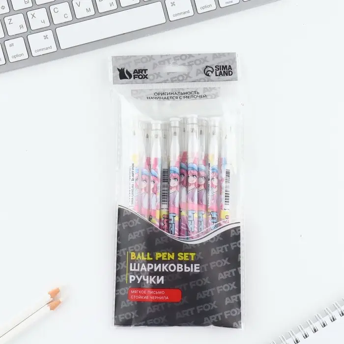 Ручка шариковая синяя паста 0.5 мм с колпачком «Кавай» пластик Ручка шариковая синяя паста 0.5 мм с колпачком «Кавай» пластик