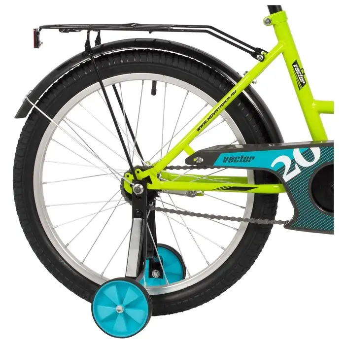 Велосипед детский Novatrack VECTOR, диаметр колёс 20", со съёмными колёсами, лаймовый