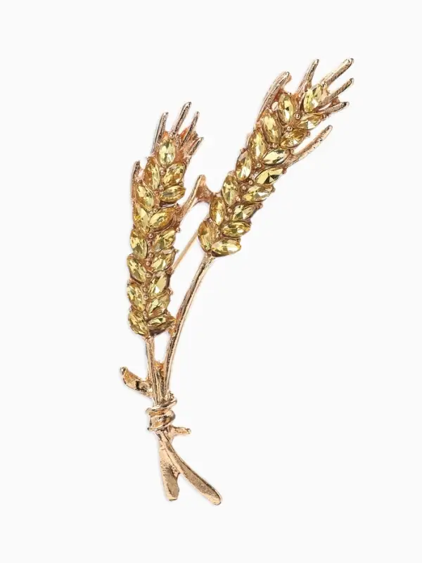 Брошь &laquo;Колосья&raquo; пшеницы, цвет жёлтый в золоте