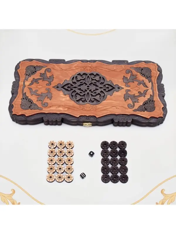 Нарды деревянные резные &laquo;Узор&raquo;, настольная игра, 45&times;45 см