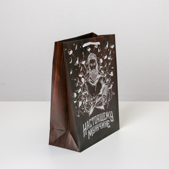 Пакет подарочный ламинированный, упаковка, «Настоящему мужчине», MS 18 х 23 х 8 см Пакет подарочный ламинированный, упаковка, «Настоящему мужчине», MS 18 х 23 х 8 см