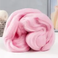 Шерсть для валяния Камтекс 100% полутонкая шерсть 50 г (055 св. розовый)