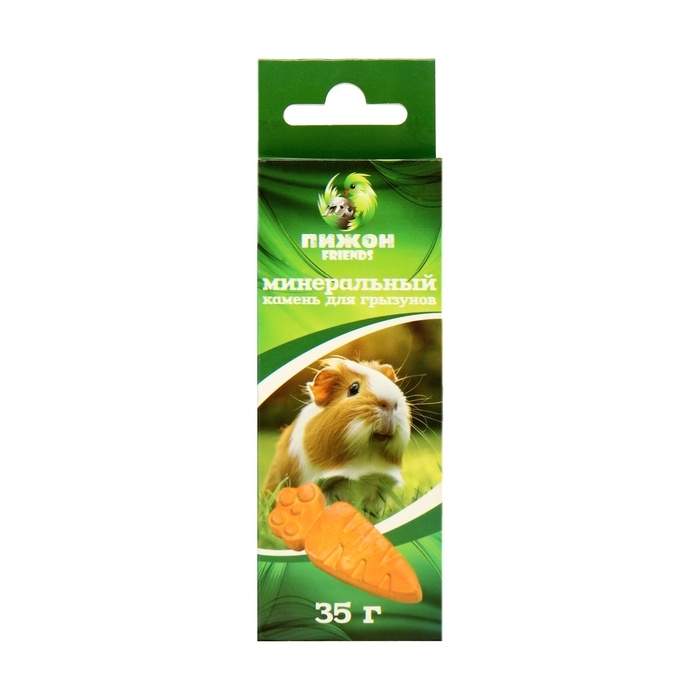 Минеральный камень Минеральный камень "Пижон" для грызунов, морковка, 35 г