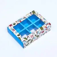 Коробка для 6 конфет, «Мужской день» 13.7×9.8×3.8 см