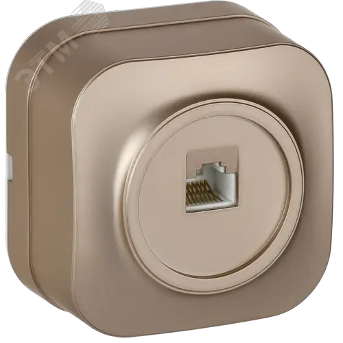 GLORY Розетка для открытой установки компьютерная RJ45 кат.5E РК10-ХШм шампань матовый IEK