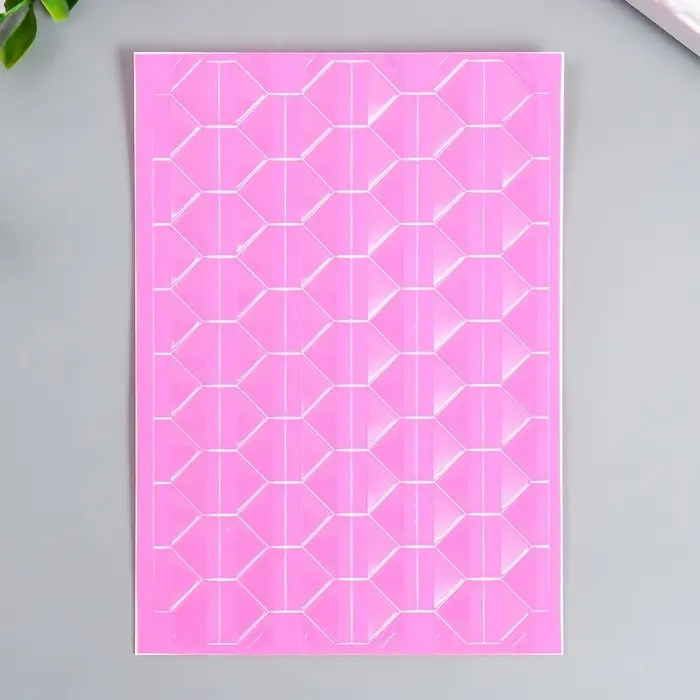 Набор уголков с кармашком для фотографий 102 уголка "Розовый с прозр. плёнкой" 10,3х14,8 см