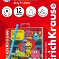 Акриловые маркеры 12 цветов ErichKrause Slim Jolly Friends, пулевидный наконечник