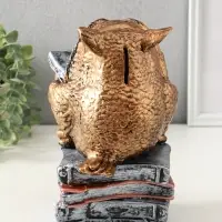 Копилка "Сова с книгой" 25х18 см, бронза с серебром Копилка "Сова с книгой" 25х18 см, бронза с серебром