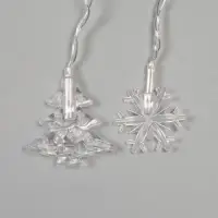 Гирлянда &laquo;Бахрома&raquo; 1.8&times;0.5 м с насадками &laquo;Ёлки и снежинки&raquo;, IP20, прозрачная нить, 48 LED, свечение мульти (RG/RB), мигание, 220 В