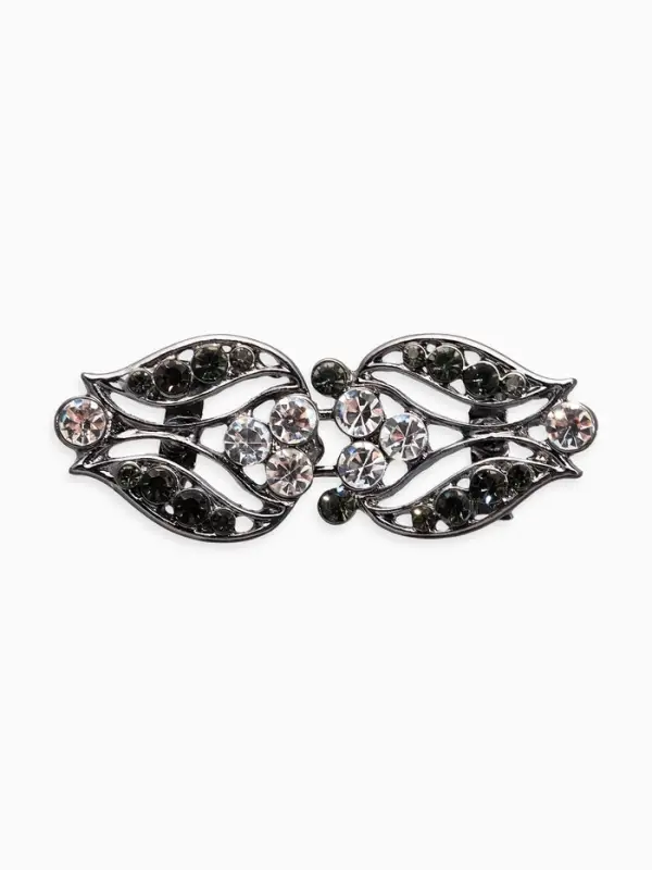 Зажим для кардигана Зажим для кардигана "Ажур", бутон, цвет серо-белый в сером