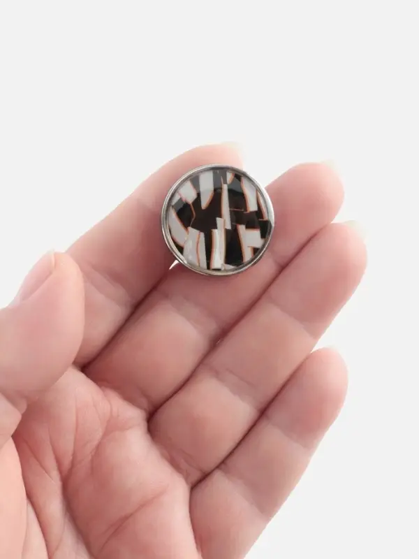 Пуговица металлическая на ножке &laquo;Витраж&raquo;, декоративная, d=25 мм, цвет белый, серебряный