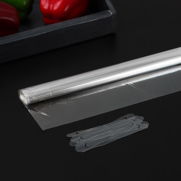 Рукав для запекания Доляна, 30 см × 5 м, с клипсами Рукав для запекания Доляна, 30 см × 5 м, с клипсами