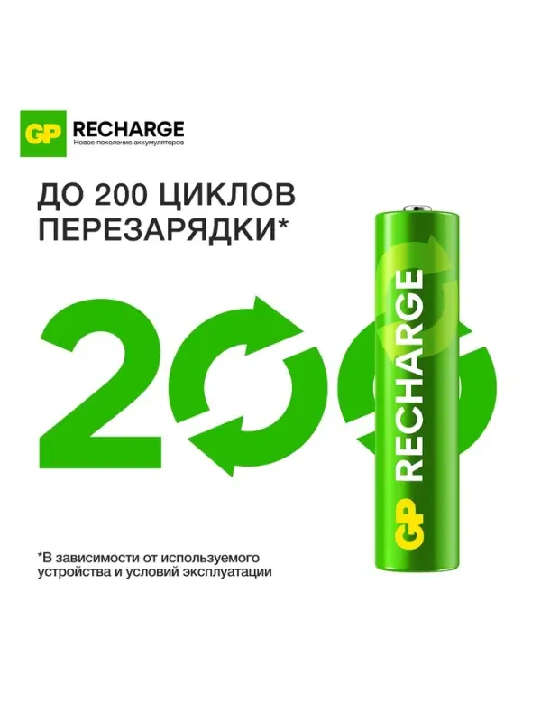 Аккумулятор GP, Ni-Mh, AAA, HR03-2BL, 1.2 В, 400 мАч, блистер, 4 шт.