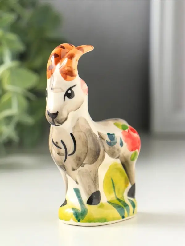 Фигурка фарфор &laquo;Козёл Гор&raquo;, 9 см, гжель, цветная