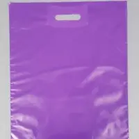 Пакет полиэтиленовый с вырубной ручкой, фиолетовый 40-50 См, 60 мкм