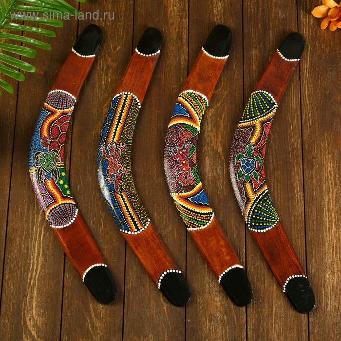 Сувенир Бумеранг  Сувенир Бумеранг "Цветная волна" 50х6х1 см