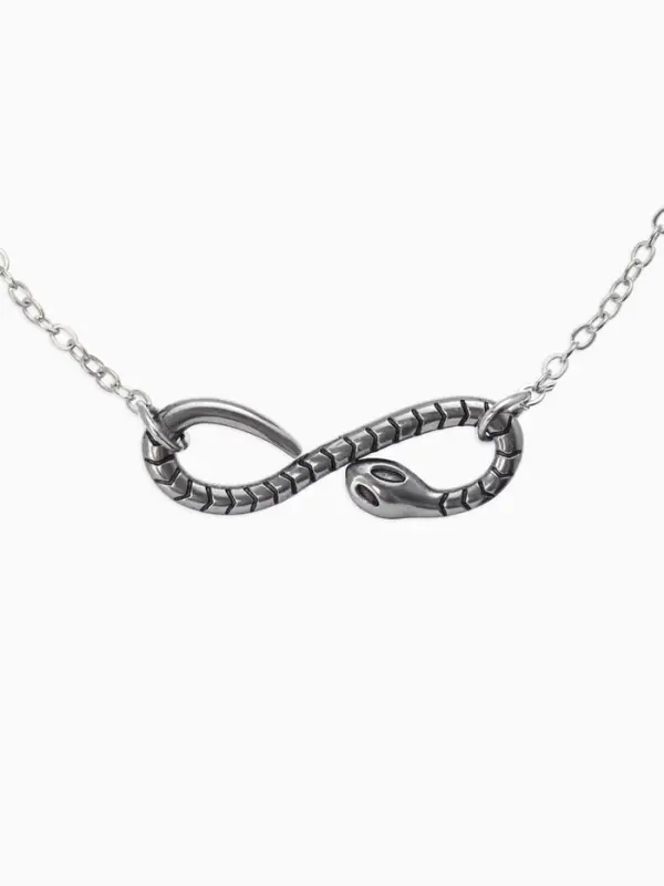 Браслет металл &laquo;Змея. Знак бесконечности&raquo;, L=18 см, цвет серебро