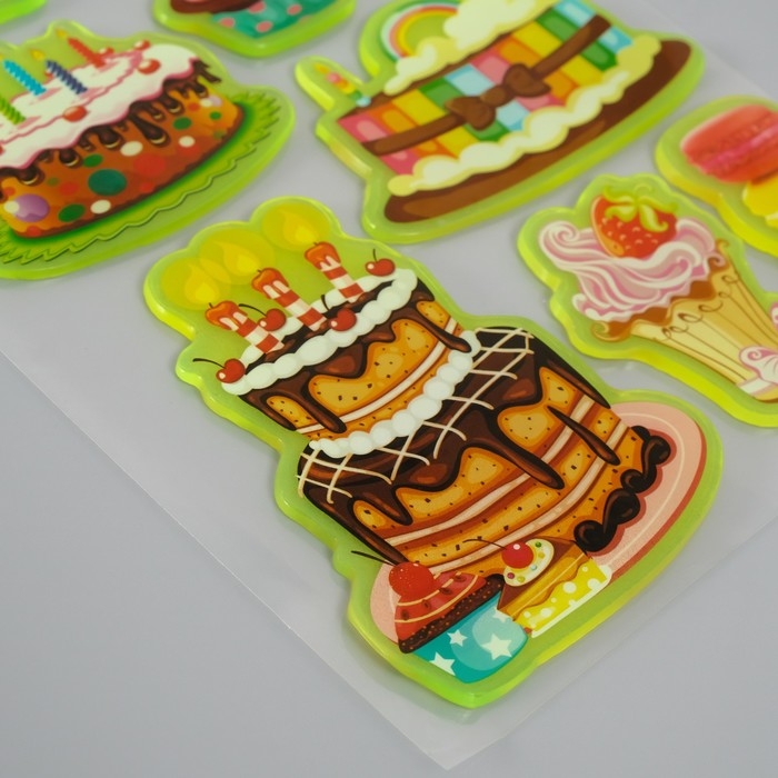 Наклейка силикон на стекло фосфорная Наклейка силикон на стекло фосфорная "Сладости" 20х16 см