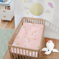 Простыня на резинке "Крошка Я" Baby unicorn 60*120+20 см, бязь 125 г/м2, хл 100%