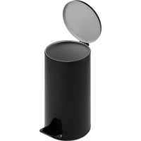 Ведро мусорное с педалью круглое 10 л черное, 200 ммx 310 мм