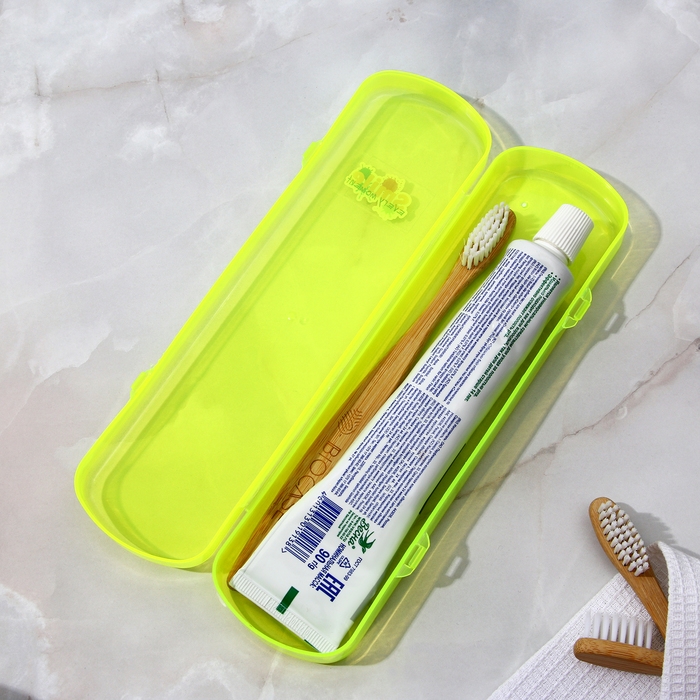 Футляр для зубной щётки и пасты, желтый, 21 х 5,5 см Футляр для зубной щётки и пасты, желтый, 21 х 5,5 см
