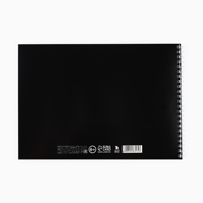 Альбом для рисования 48 листов на пружине А4 &laquo;Черный фон&raquo;