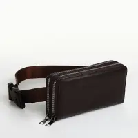 Сумка мужская на плечо TEXTURA, портмоне-клатч, на молнии, коричневая