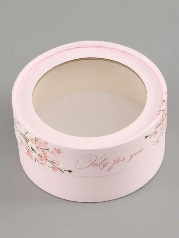 Коробка подарочная с окном Only for you, 12&times;12&times;5 см, круглая