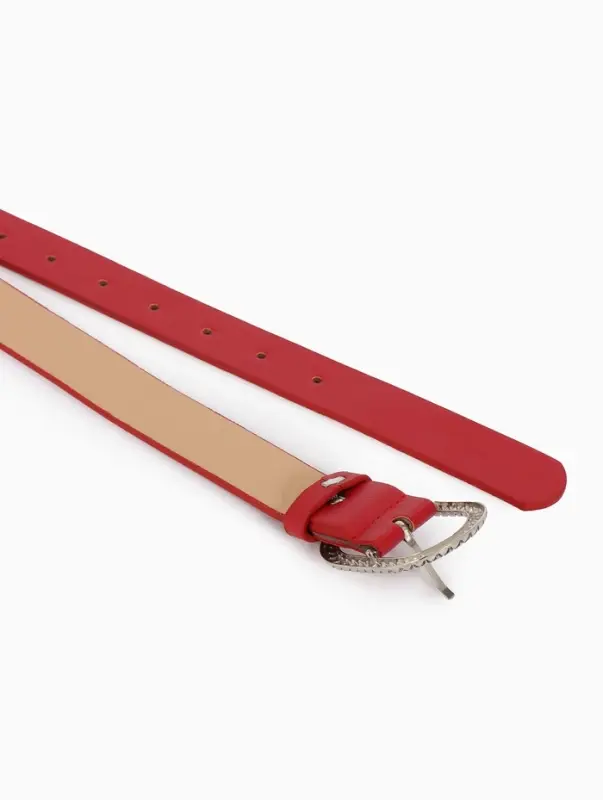 Ремень женский, 110&times;2.9 см, с винтом, классическая пряжка металл, красный