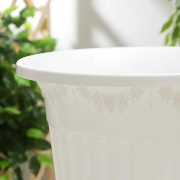 Горшок для цветов с поддоном &laquo;Лозанна&raquo;, 25 л, пластиковый, белый