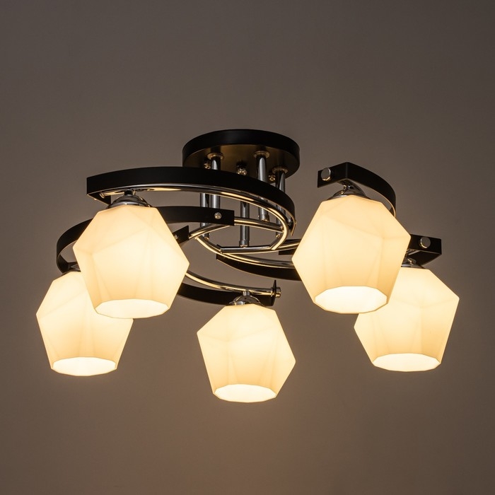 Люстра Люстра "Версалия" 5xЕ27 40Вт черно-хромовый 60х60х26 см BayerLux