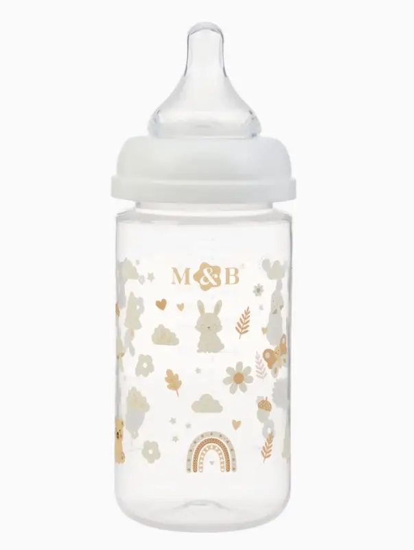 Бутылочка для кормления M&B, ШГ &Oslash;50 мм, +3мес., 260 мл., набор 2 шт. в кор.