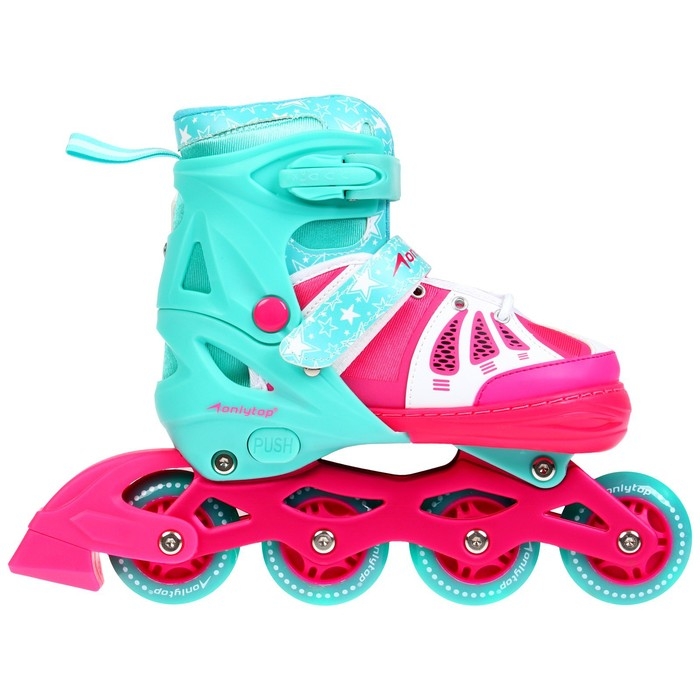 Роликовые коньки раздвижные ONLYTOP, р. 34-37, светящиеся колёса PU 64 мм Роликовые коньки раздвижные ONLYTOP, р. 34-37, светящиеся колёса PU 64 мм