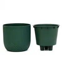 Кашпо со вставкой 7,8 л d28 см h25,5 см РАМОНА нефритовый,