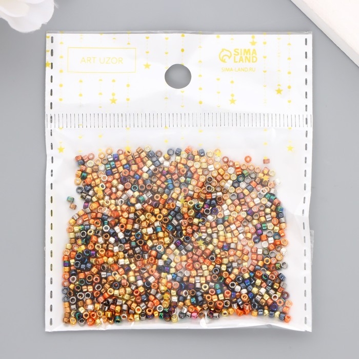 Бисер стекло 11/0  Бисер стекло 11/0 "Цилиндр. Разноцветный глянец" 10 гр