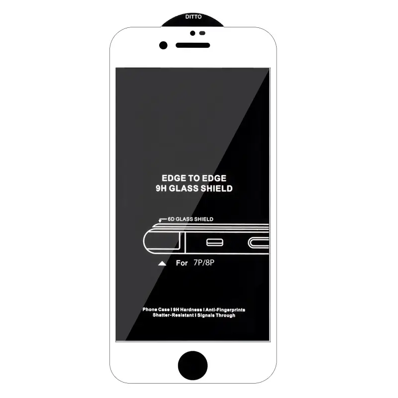 Защитное стекло для iPhone 7/8 Plus White 6D без упаковки