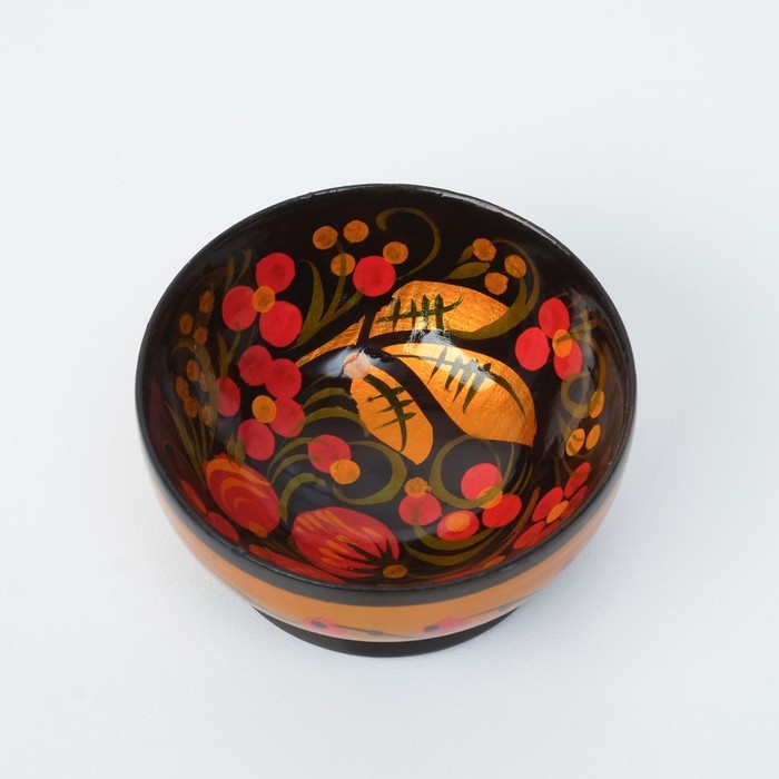 Солонка для каравая, 6,5×3 см, хохлома Солонка для каравая, 6,5×3 см, хохлома