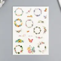Переводные тату на тело цветные «Цветочные венки», 24×14.5 см, МИКС