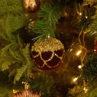 Ёлочные шары новогодние &laquo;Бархат. Фестиваль&raquo;, набор 9 шт., d=8 см, завитки, коричневый