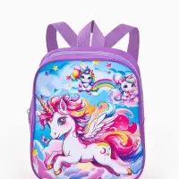 Рюкзак детский 20,5*9*24, отд на молнии, единорог сиреневый