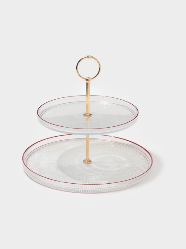 Блюдо 2-х ярусное сервировочное "Radiant" 21х28 см, цвет прозрачный