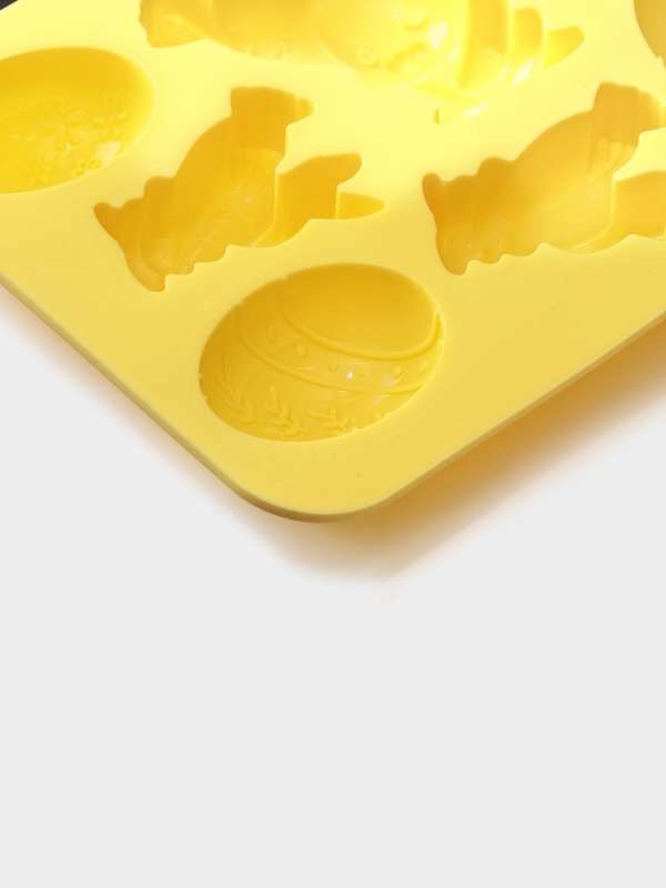 Форма для выпечки Доляна «Пасха», силикон, 7 ячеек, 18,5×14,5×2,5 см, жёлтая Форма для выпечки Доляна «Пасха», силикон, 7 ячеек, 18,5×14,5×2,5 см, жёлтая