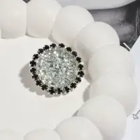 Пуговица декоративная, d=30 мм, цвет серебряный, чёрный