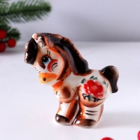 Сувенир Конь Лёша, 9х8,5х4 см, гжель, цвет